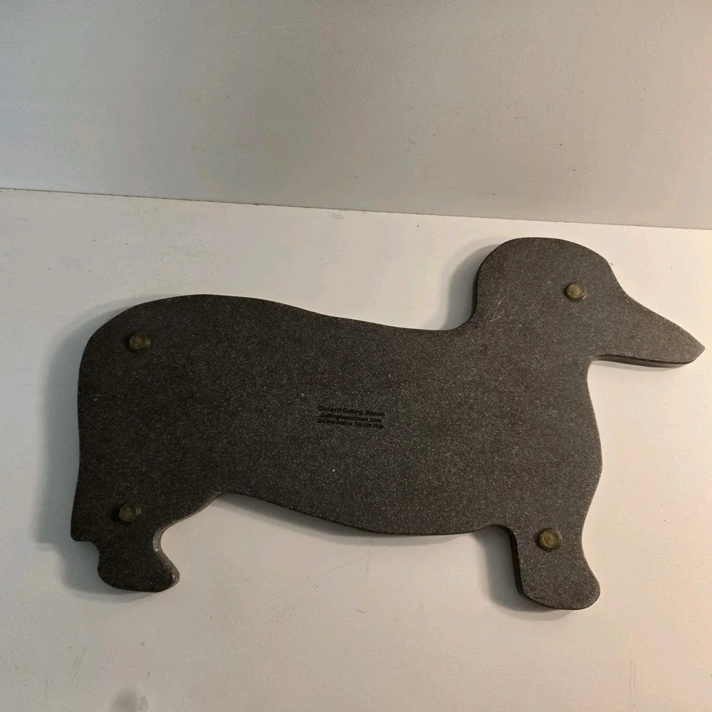Corian SOLID‎ SURFACE Counter Gray Cutting Board Dachshund Wiener Dog